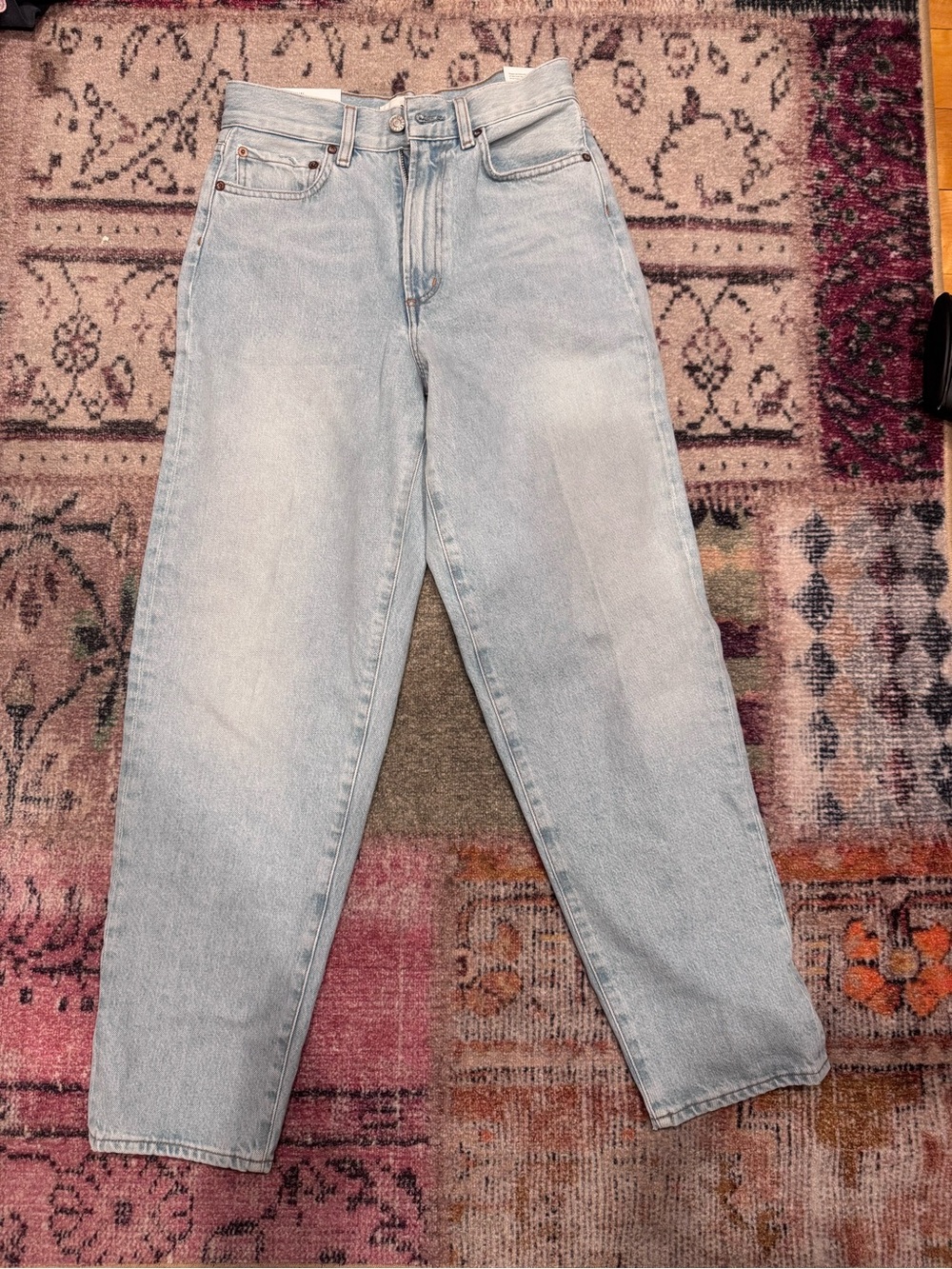 Agolde Light Blue High-Rise Straight Jeans